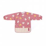 Baveta impermeabila Petite&Mars cu maneci lungi 38x42 cm 24 luni+ Pink Pears