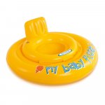 Colac gonflabil pentru inot bebelusi Intex My Baby Float 70 cm Galben