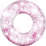 Colac mare gonflabil pentru inot Intex Glitter 119 cm sclipici Pink