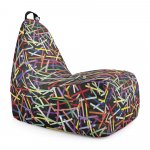 Fotoliu Puf Bean Bag tip Chill L Confetti fundal negru