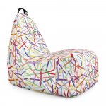 Fotoliu Puf Bean Bag tip Chill XL Confetti fundal alb