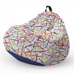 Fotoliu Puf Bean Bag tip Para XL Confetti fundal alb