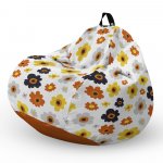 Fotoliu Puf Bean Bag tip Para XL Daisy fundal alb