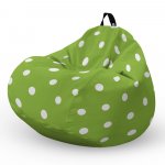 Fotoliu Puf Bean Bag tip Para XL verde cu buline albe