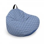 Husa fotoliu Puf Bean Bag tip Para L fara umplutura oriental waves blue