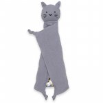 Jucarie textila New Baby moale din bumbac 30x30 cm Baby Cat grey