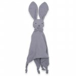 Jucarie textila New Baby moale din bumbac 30x30 cm Baby Rabbit grey