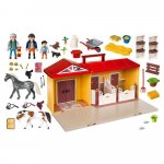 Set constructie Playmobil Set portabil grajd de cai