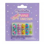 Set 10 unghii false Unicorn Nails cu adeziv Press-On pentru fetite Martinelia