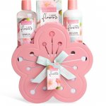 Set 4 produse cosmetice I love Flowers IDC Institute pink 600 ml