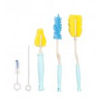 Set 5 periute de curatare biberoane suzete tetine Little Mom Blue