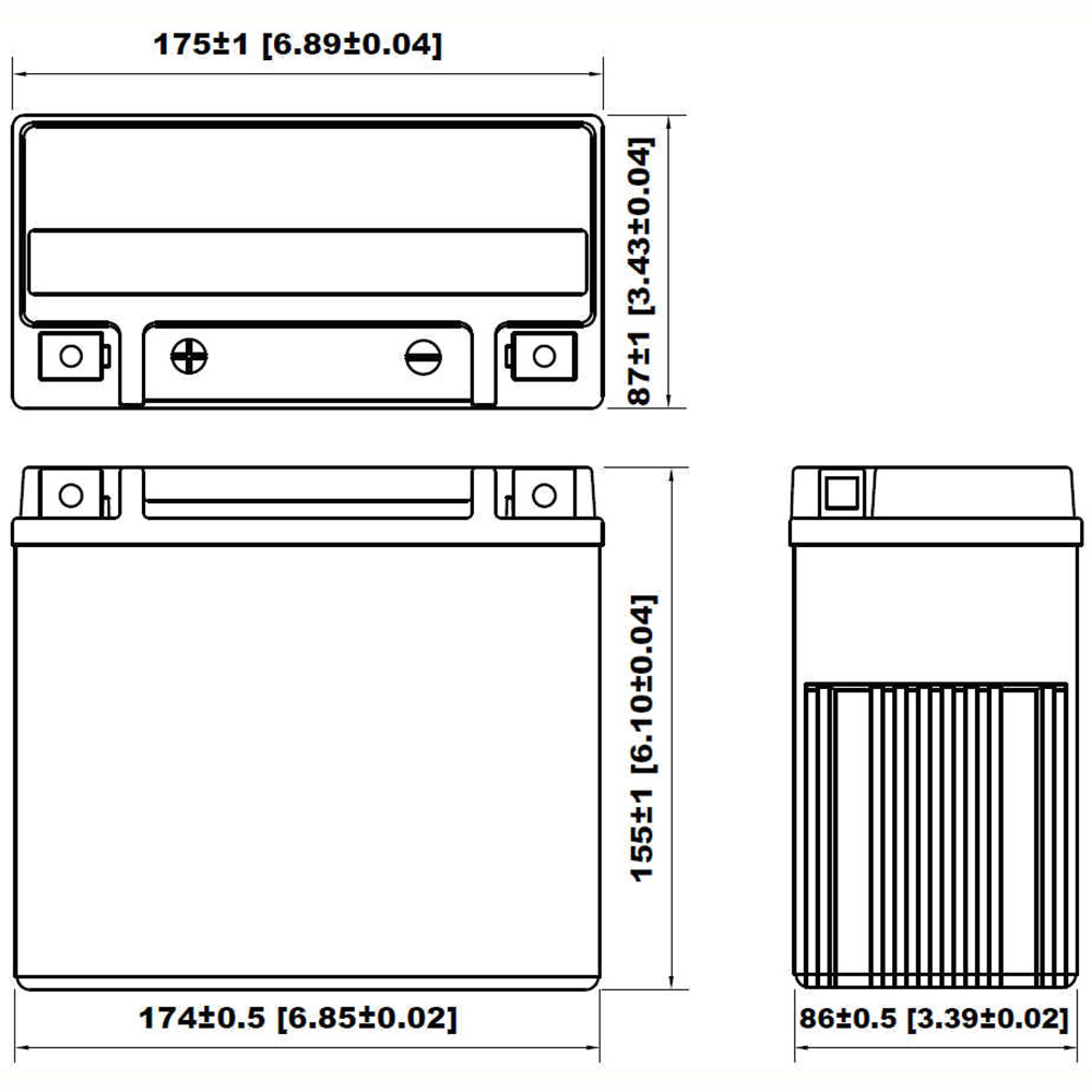 Acumulator moto cu GEL 12V 20Ah YUCELL YG20-BS