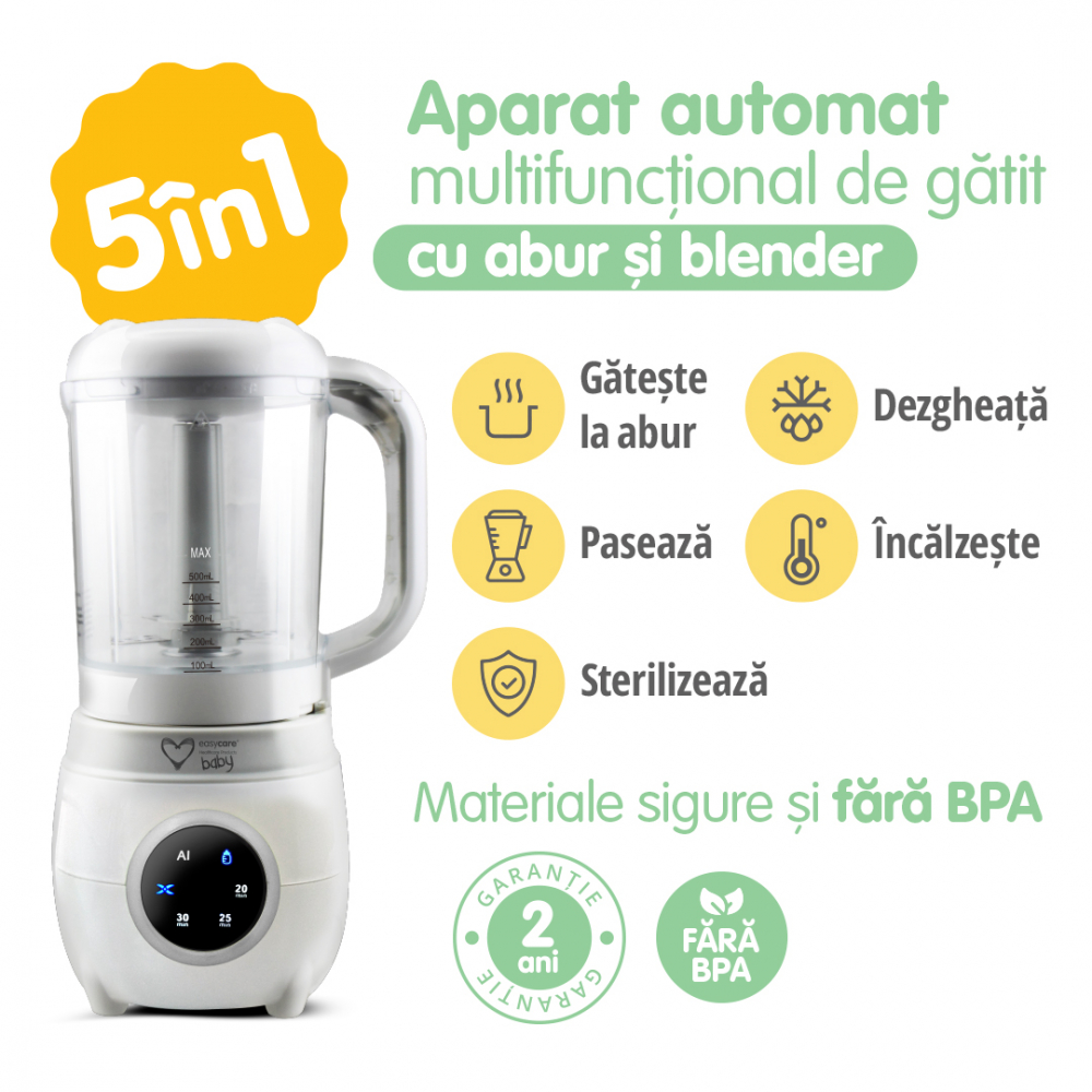 Aparat automat multifunctional de gatit cu aburi si blender 5 in 1 Easycare Baby - 2 | YEO