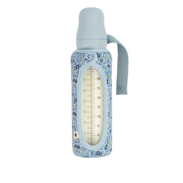 Husa Bibs x Liberty pentru biberonul din sticla 225 ml Chamomile Lawn Baby Blue