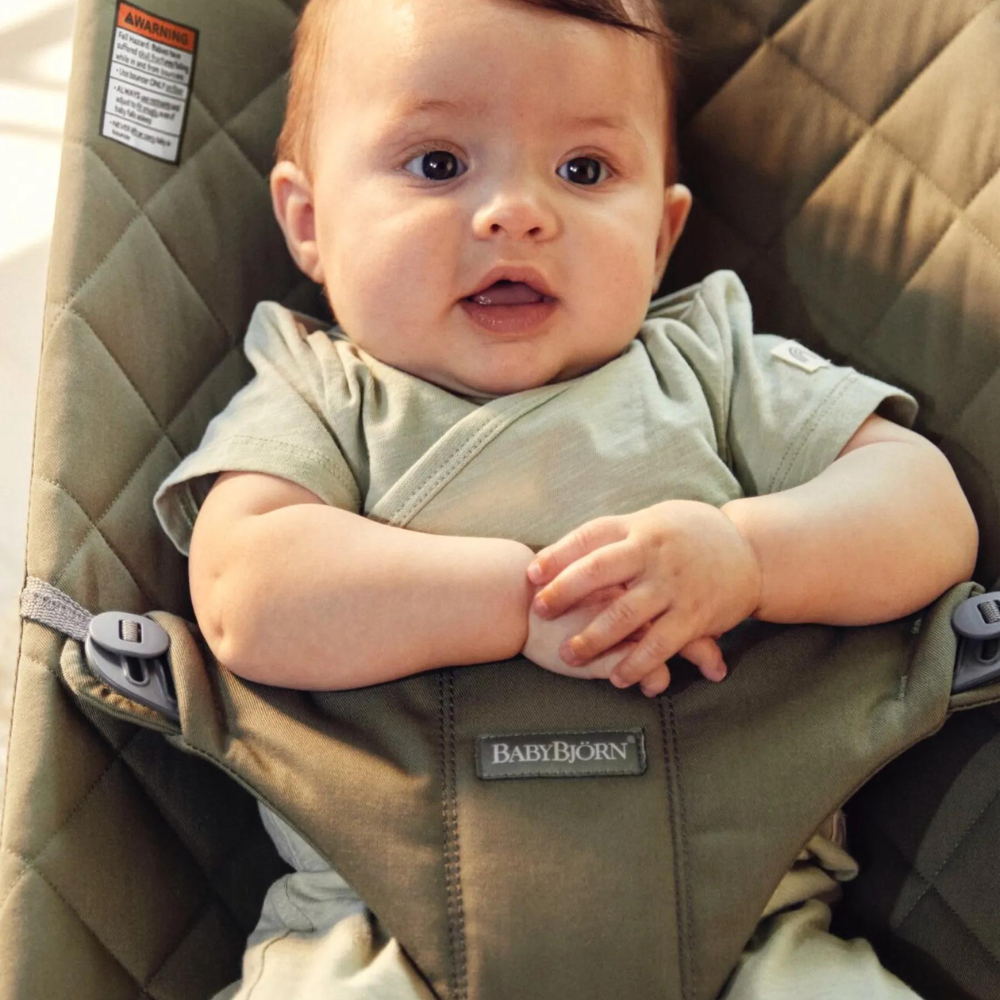 Balansoar Bliss BabyBjorn Dark Green din tesatura matlasata cu aspect Clasic - 7