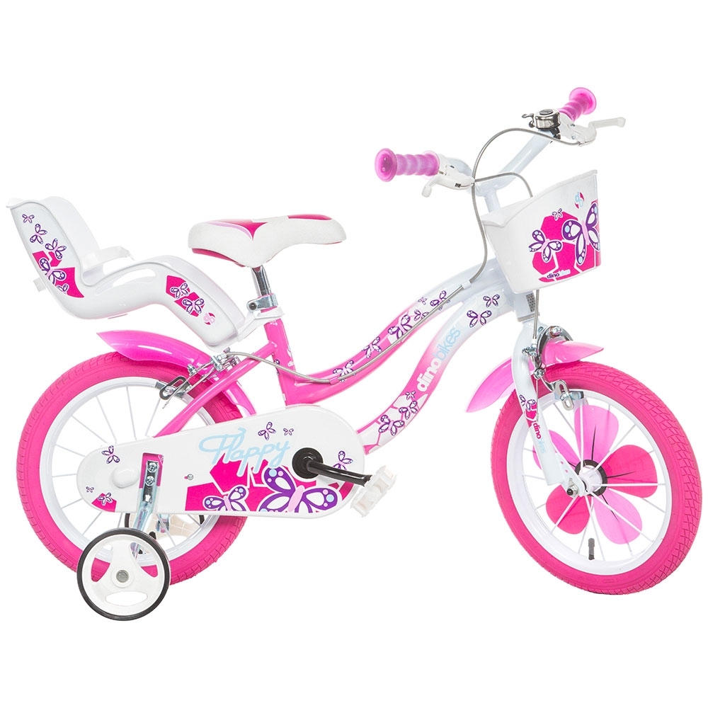 Bicicleta copii Dino Bikes 14 inch Flappy roz