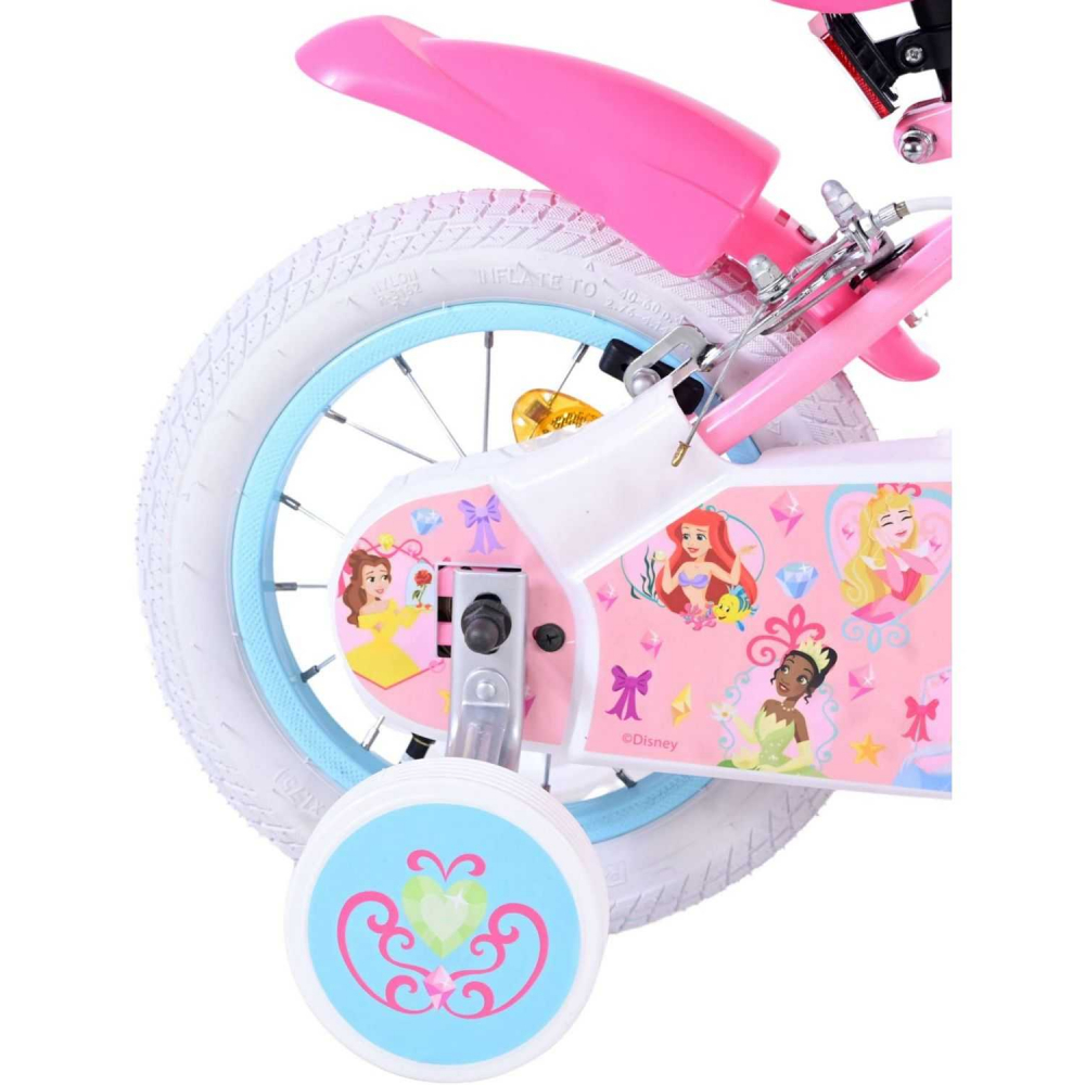 Bicicleta pentru copii Volare Disney Princess fete 12 inch roz cu doua frane de mana - 1 | YEO