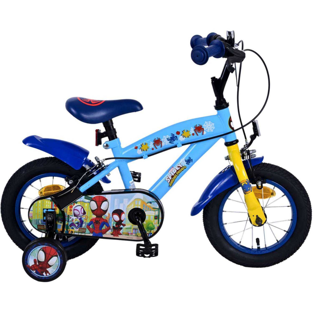Bicicleta pentru copii Volare Spidey baieti 12 inch albastra cu doua frane de mana