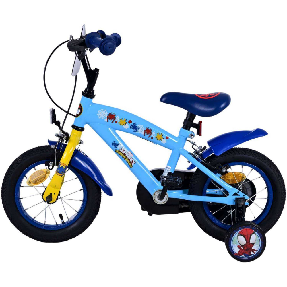 Bicicleta pentru copii Volare Spidey baieti 12 inch albastra cu doua frane de mana - 2