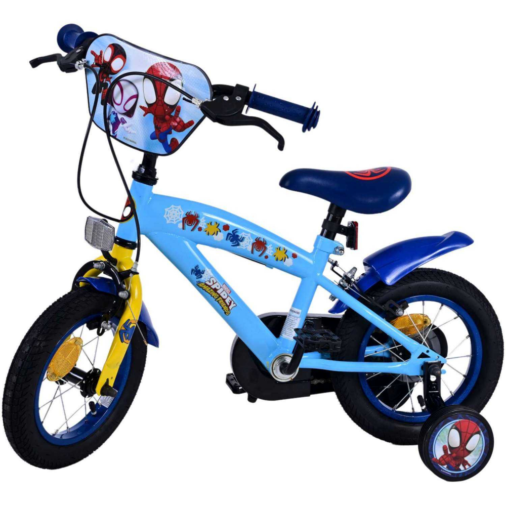 Bicicleta pentru copii Volare Spidey baieti 12 inch albastra cu doua frane de mana - 3