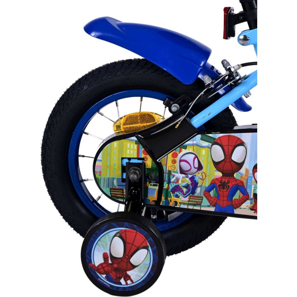 Bicicleta pentru copii Volare Spidey baieti 12 inch albastra cu doua frane de mana - 4