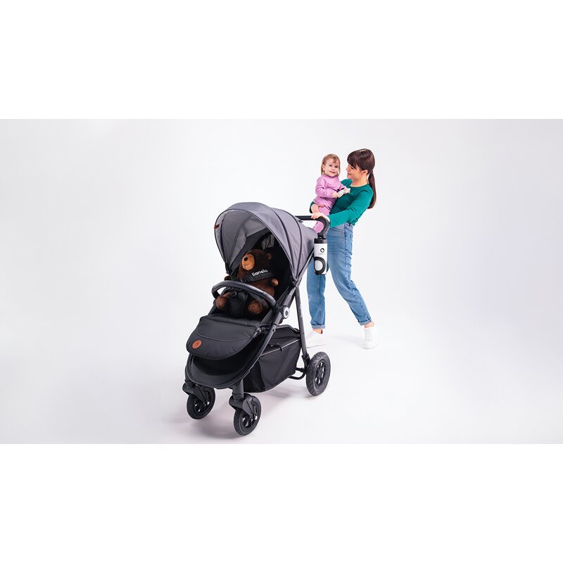 Carucior sport Lionelo Natt de la nastere cu accesorii si capotina XXL reglabila 0-22 kg bej - 2