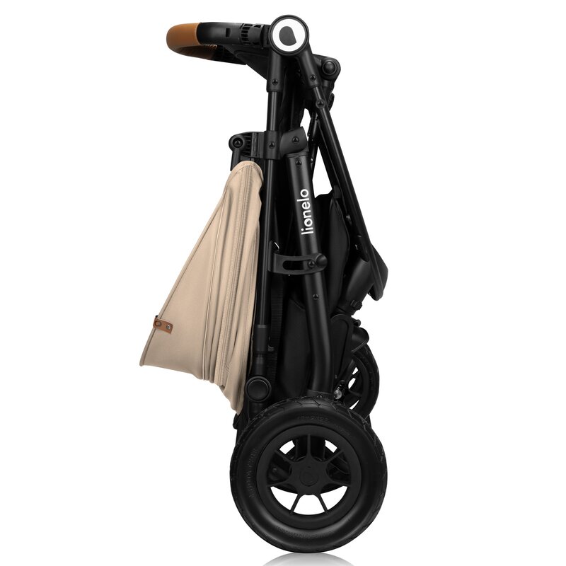 Carucior sport Lionelo Natt de la nastere cu accesorii si capotina XXL reglabila 0-22 kg bej - 5