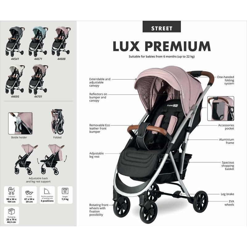 Carucior sport FreeON pliabil automat Lux Dirty PinkBlack - 4