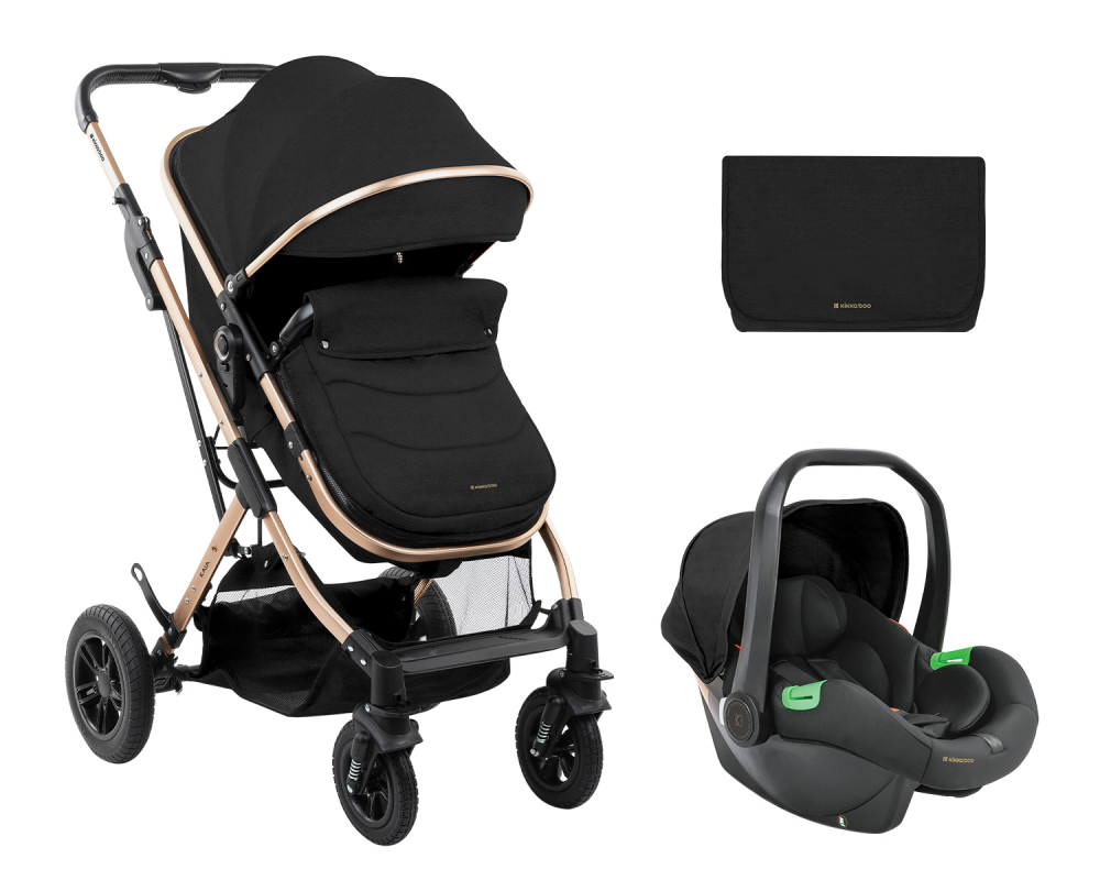 Carucior transformabil KikkaBoo 3 in 1 Kaia Black 2024 - 4