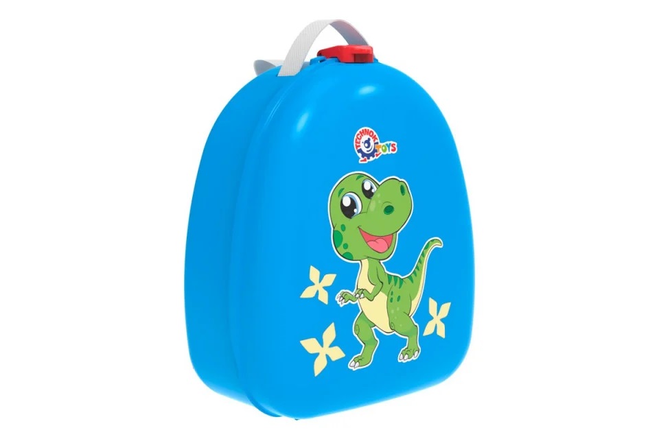 Cutie pentru mic dejun cu maner Technok in forma de Rucsac Dino Blue - 3 | YEO