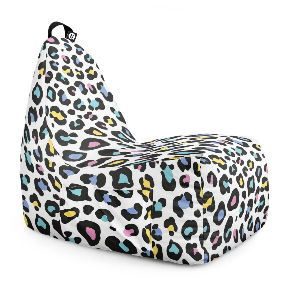 Fotoliu puf Bean Bag tip chill L leopard pastel