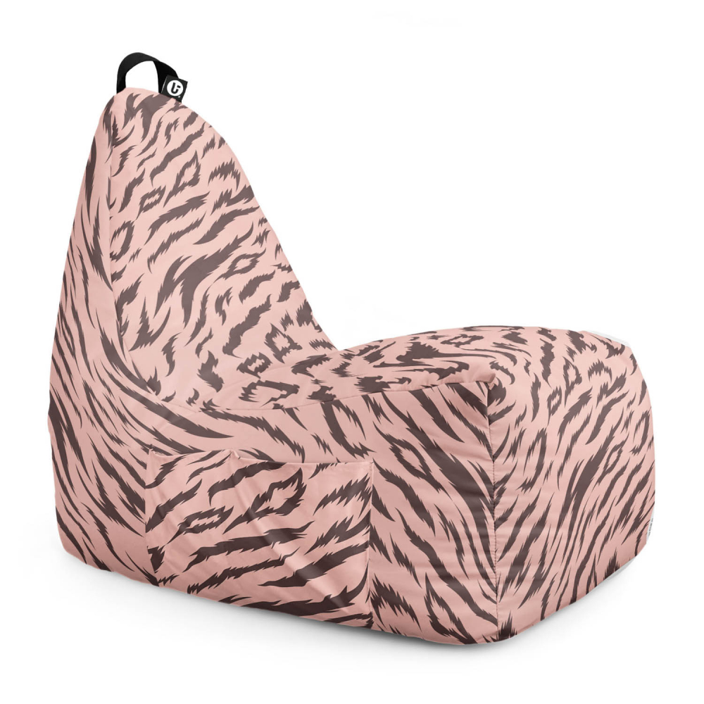 Fotoliu puf Bean Bag tip chill L tigre soft pink - 5