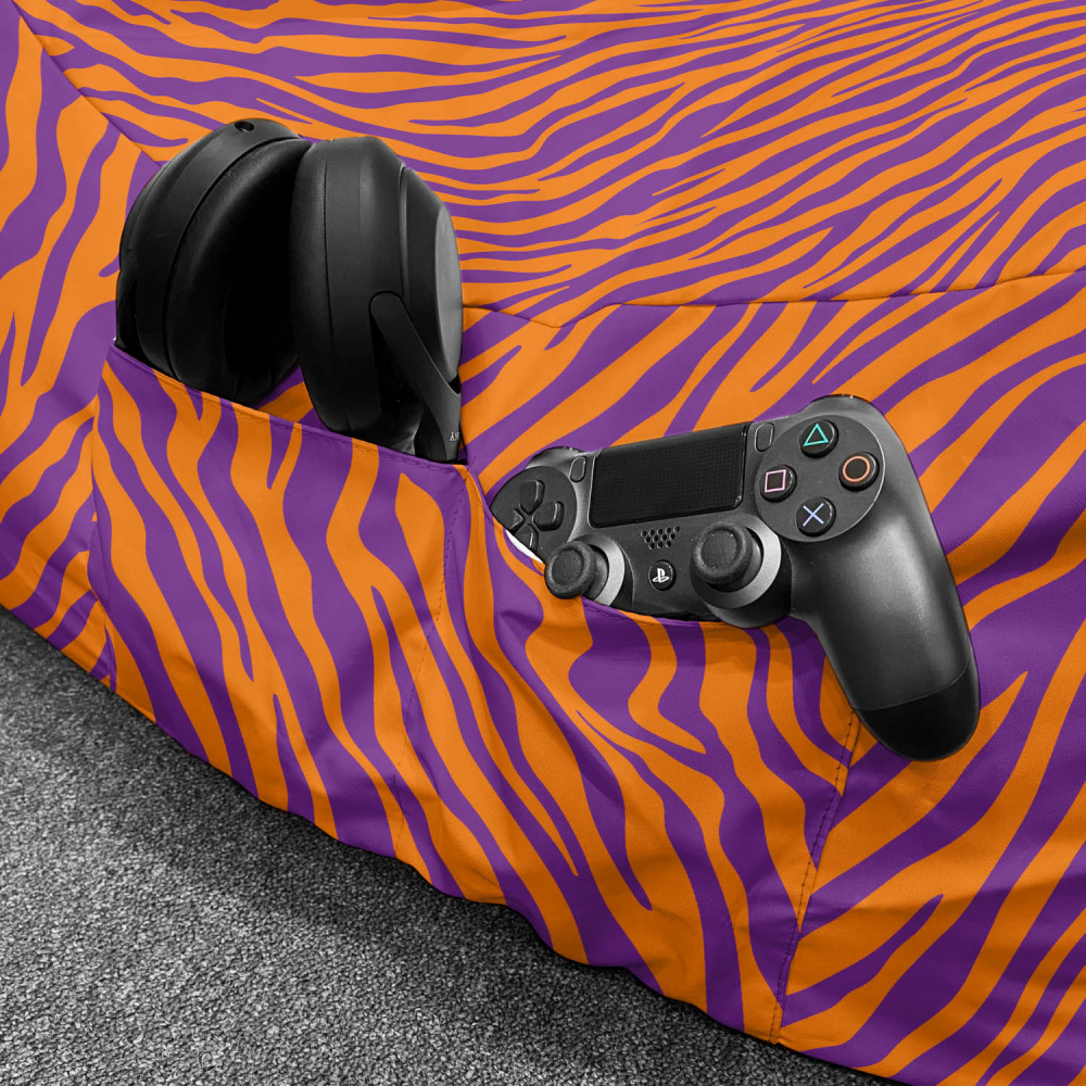 Fotoliu puf Bean Bag tip chill L zebra purple - 4