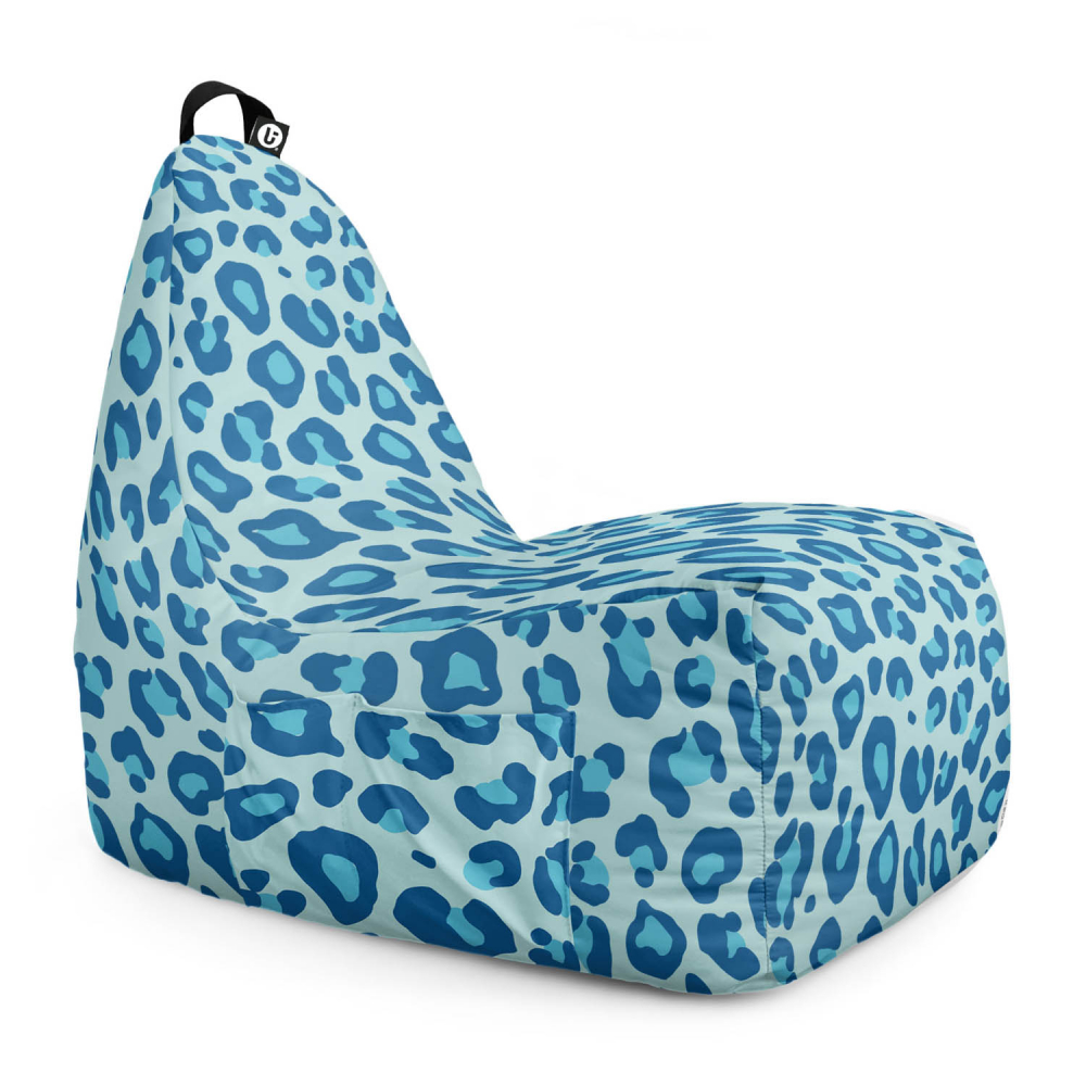 Fotoliu puf Bean Bag tip chill XL leopard blue