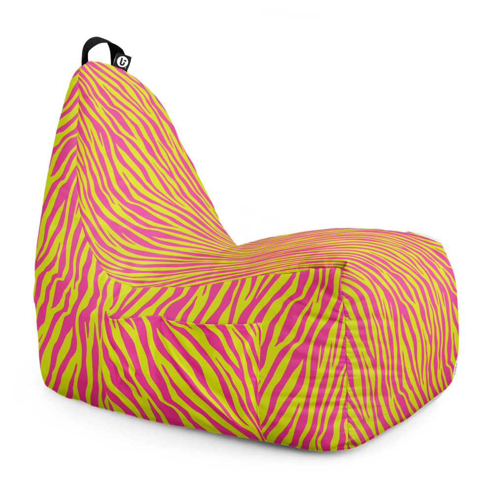 Fotoliu puf Bean Bag tip chill XL zebra pink