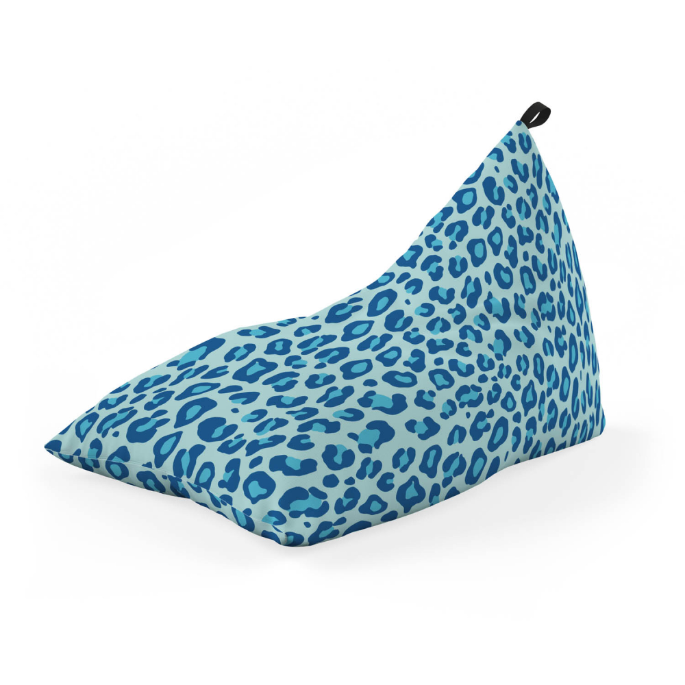 Fotoliu puf Bean Bag tip lounge leopard blue