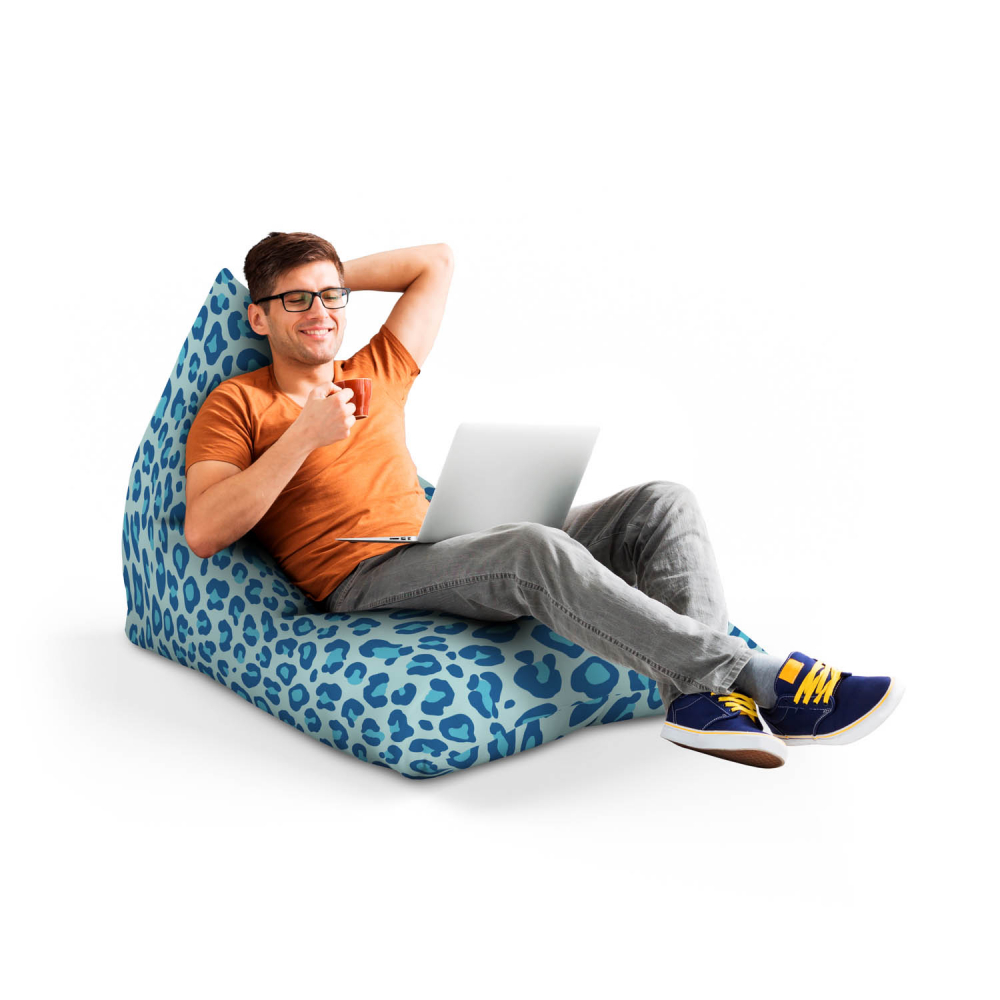 Fotoliu puf Bean Bag tip lounge leopard blue - 3