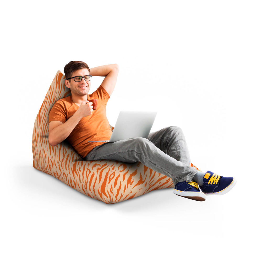 Fotoliu puf Bean Bag tip lounge tigre orange - 3