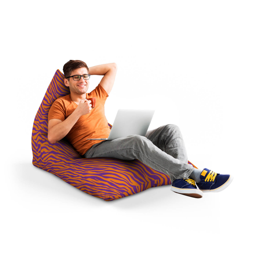 Fotoliu puf Bean Bag tip lounge zebra purple - 3