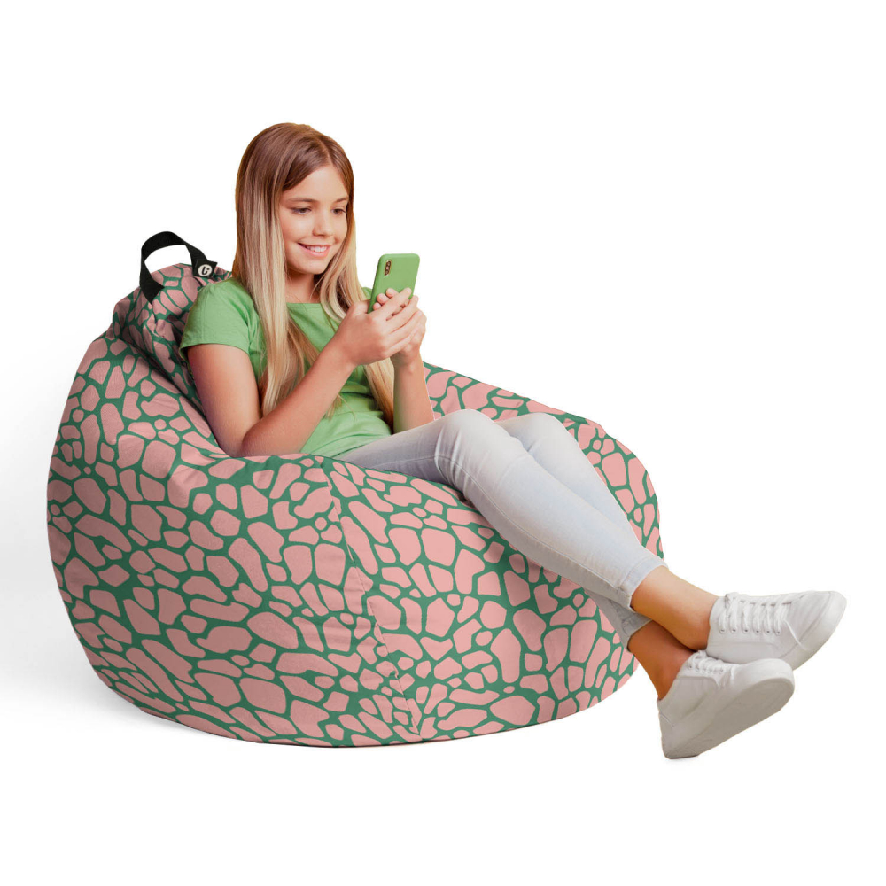 Fotoliu puf Bean Bag tip para L giraffe dusty pink - 3