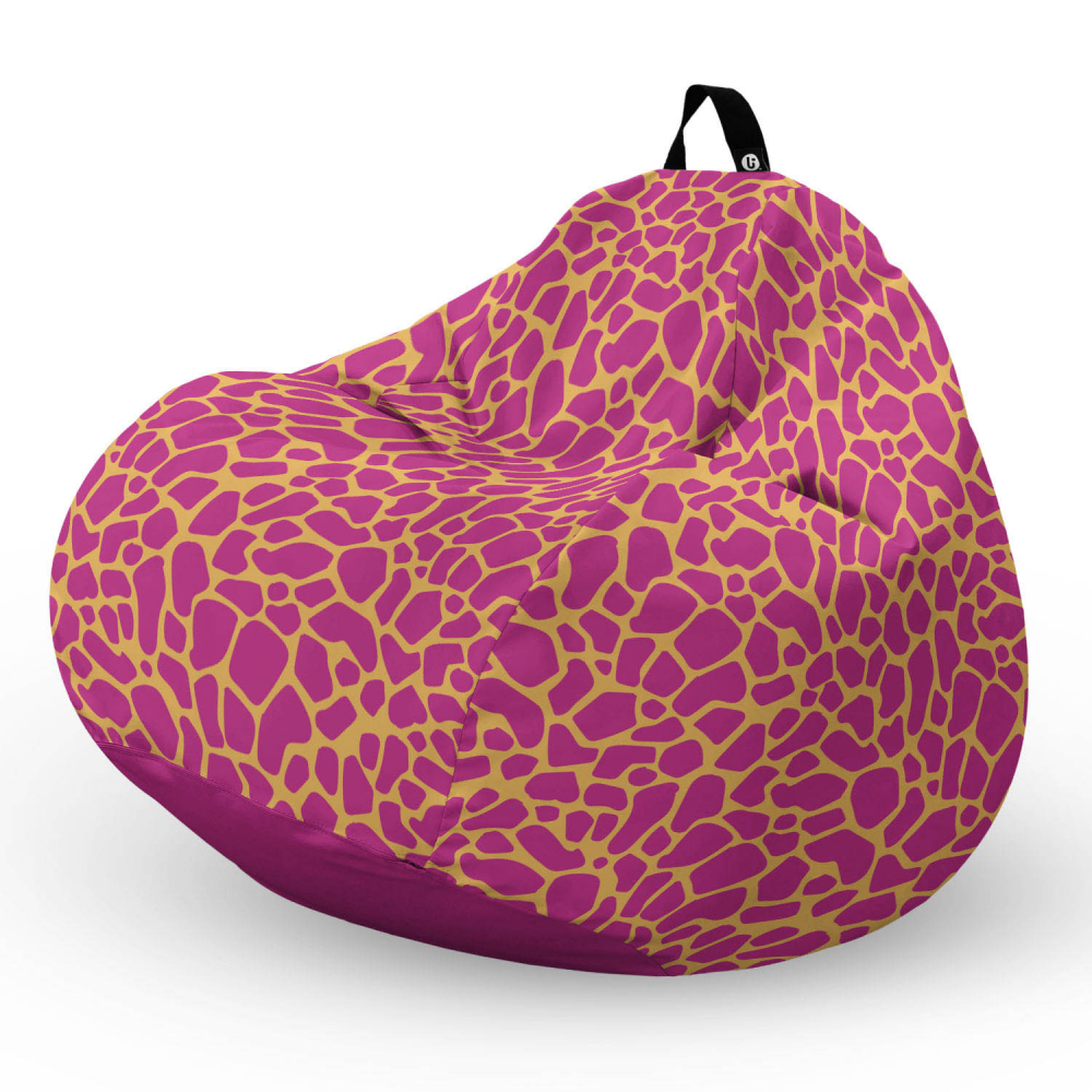 Fotoliu puf Bean Bag tip para L giraffe pink