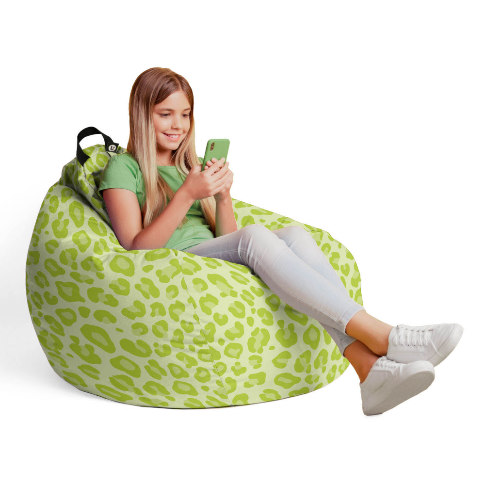 Fotoliu puf Bean Bag tip para L leopard green - 3