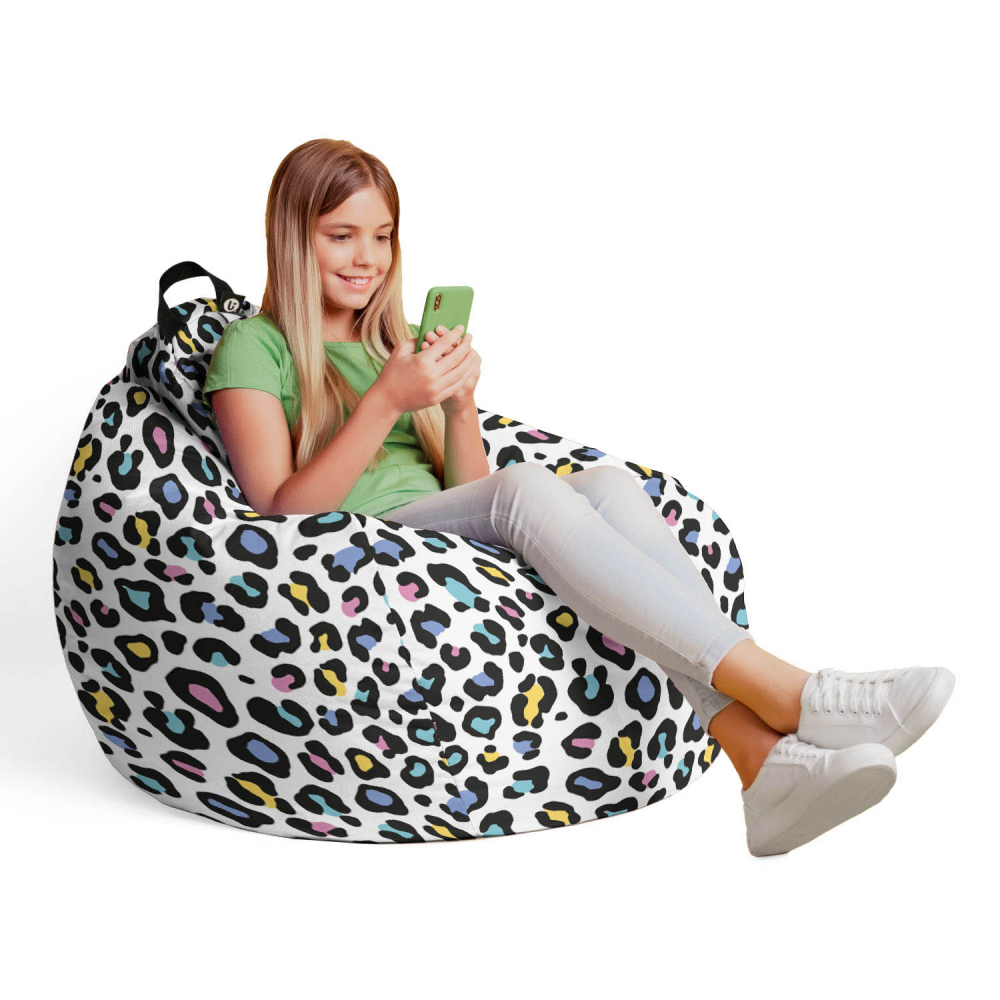 Fotoliu puf Bean Bag tip para L leopard pastel - 3