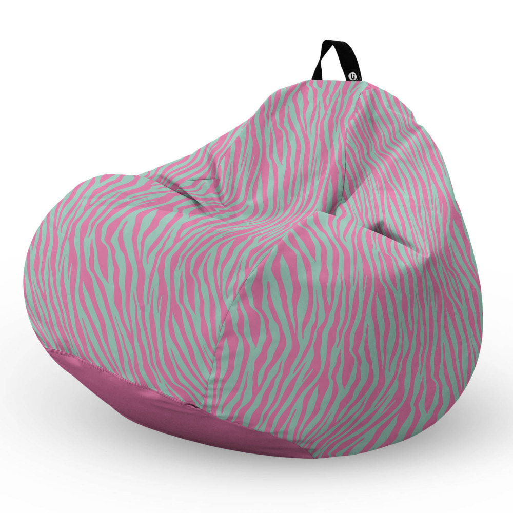 Fotoliu puf Bean Bag tip para L zebra blue