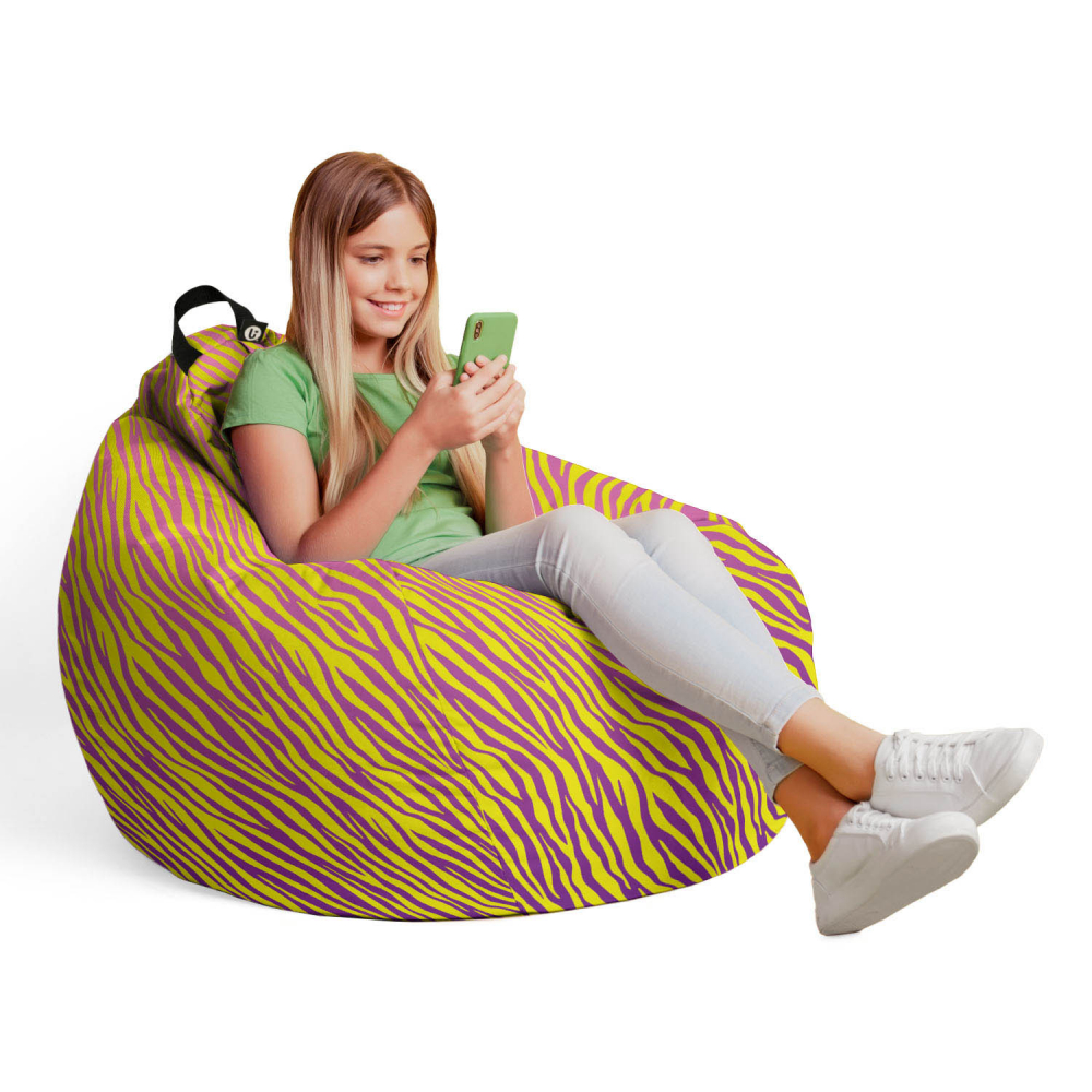 Fotoliu puf Bean Bag tip para L zebra gradient bright - 3