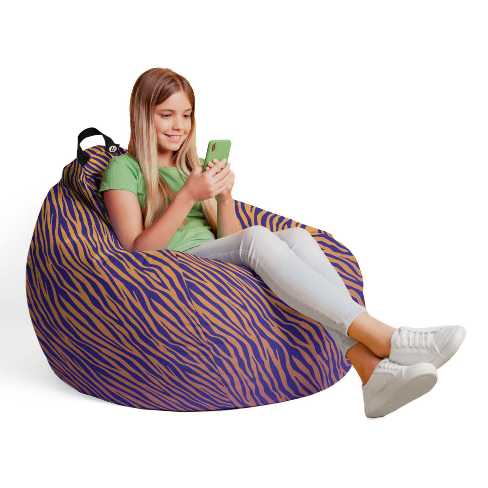 Fotoliu puf Bean Bag tip para L zebra gradient dark - 3