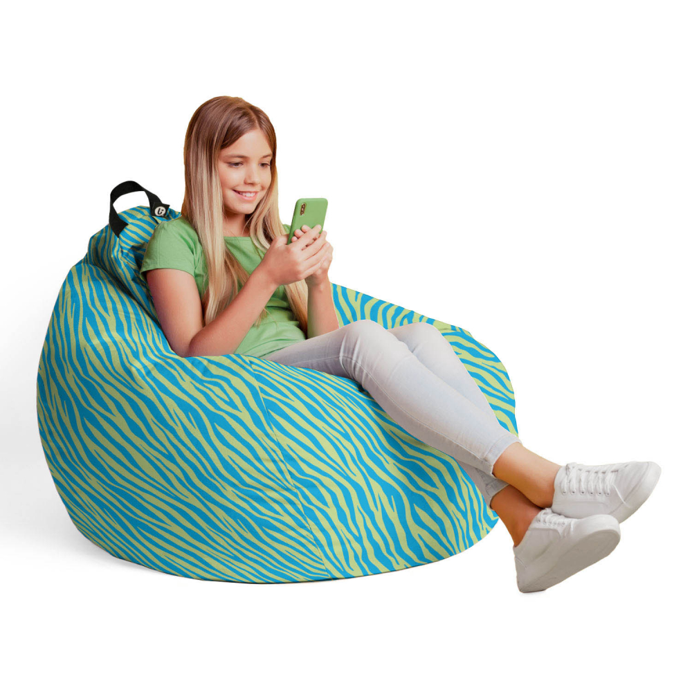 Fotoliu puf Bean Bag tip para L zebra green - 3