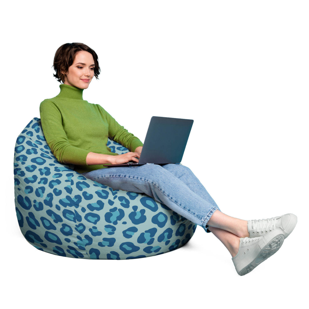 Fotoliu puf Bean Bag tip para XL leopard blue - 3