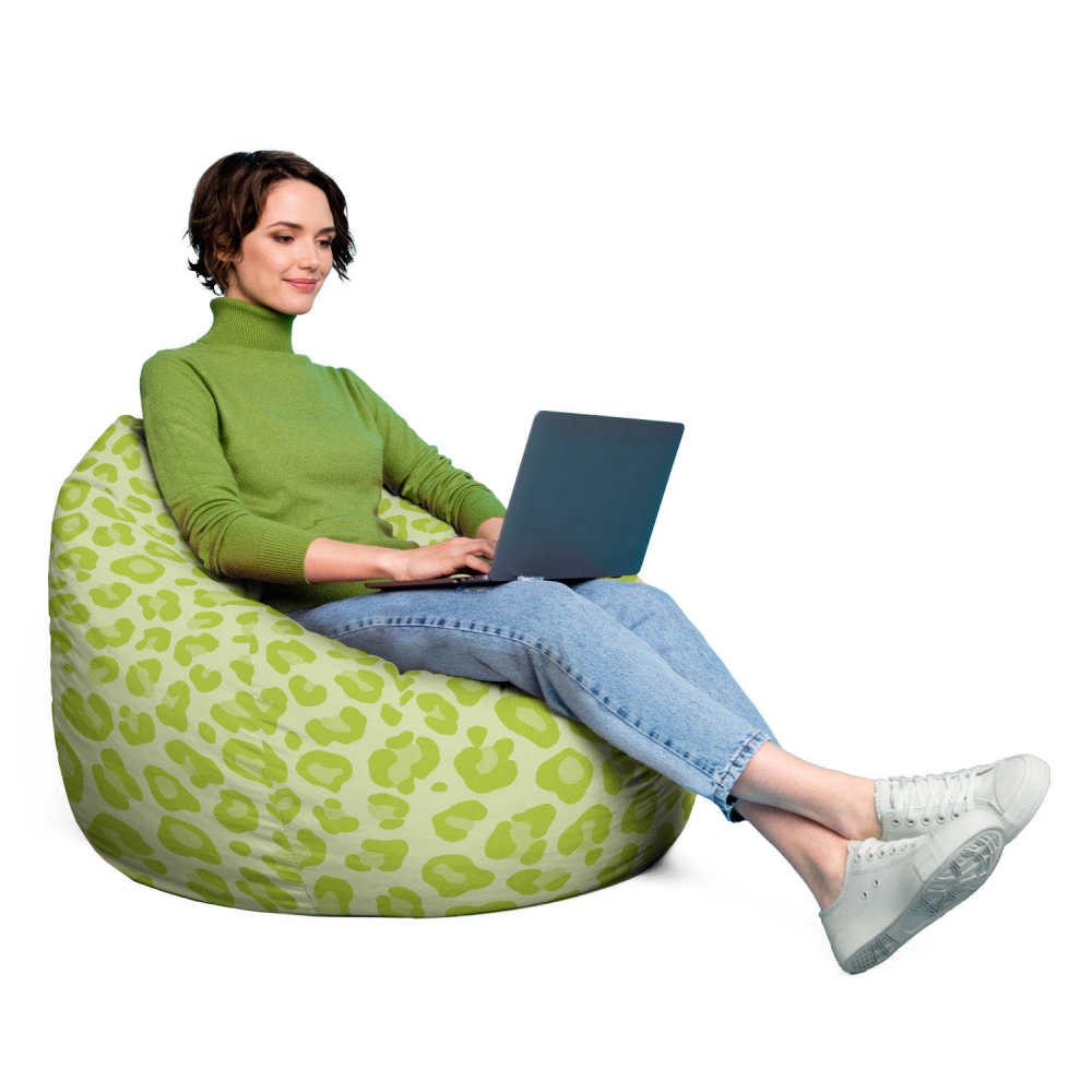 Fotoliu puf Bean Bag tip para XL leopard green - 3