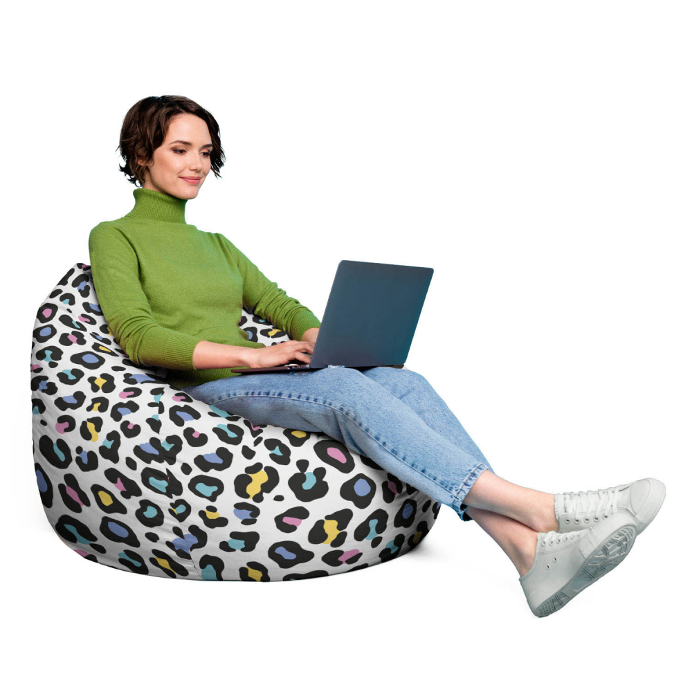 Fotoliu puf Bean Bag tip para XL leopard pastel - 3